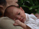 Erika resting on Grandma's shoulder